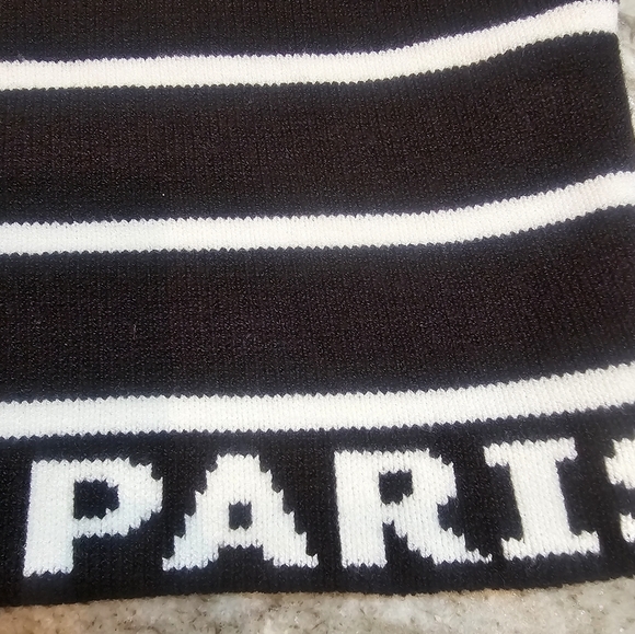 Paris Black & White Knit Sweater Tank Sleeveless Striped Size M - Picture 2 of 7